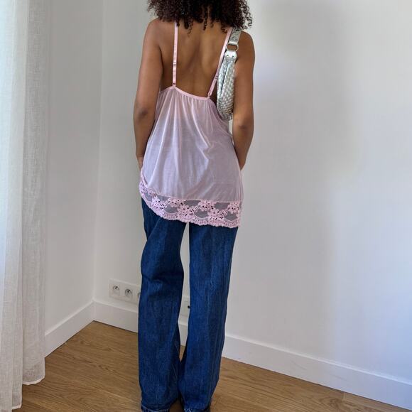 Vintage Pink Lace Babydoll Cami (M/L) - Picture 3 of 11